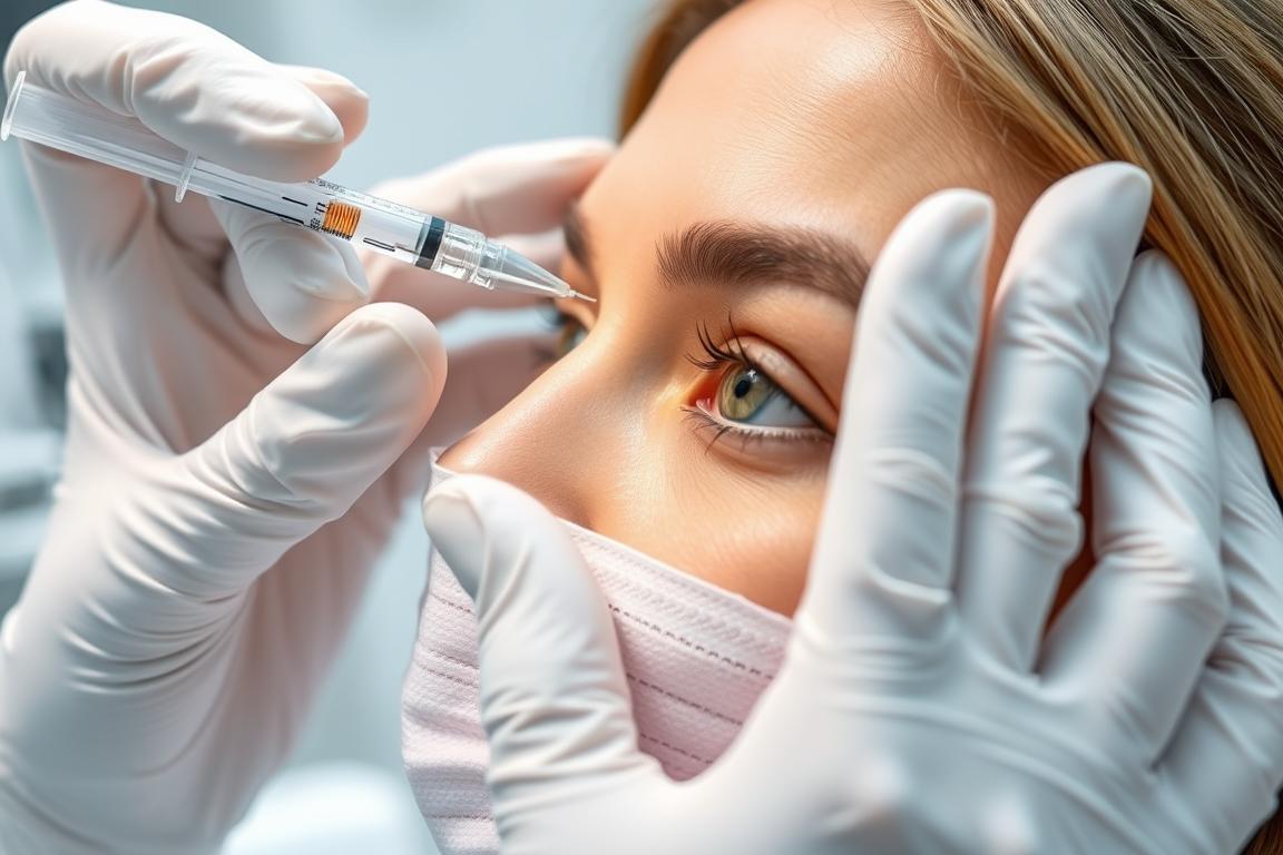 Augenbrauenlifting mit Botox Behandlung in einer Berliner Klinik